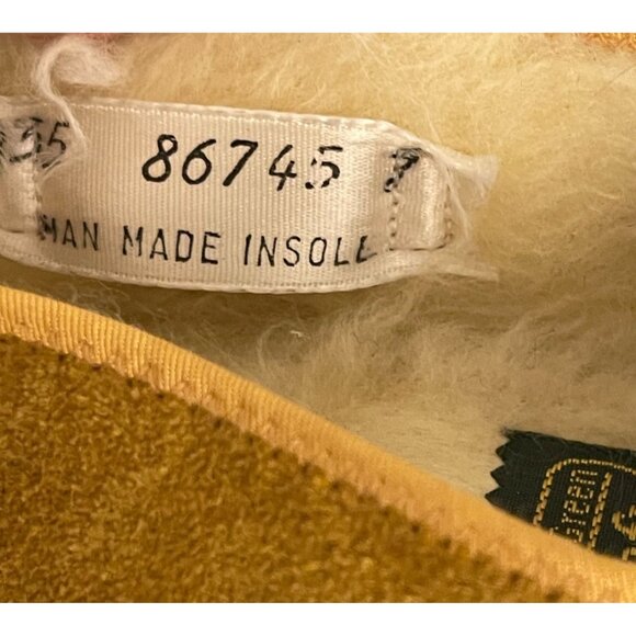 Vintage 60's Daniel Green Soft Suede Mustard Yellow Slip On Slipper Size 7 NEW - Picture 10 of 11